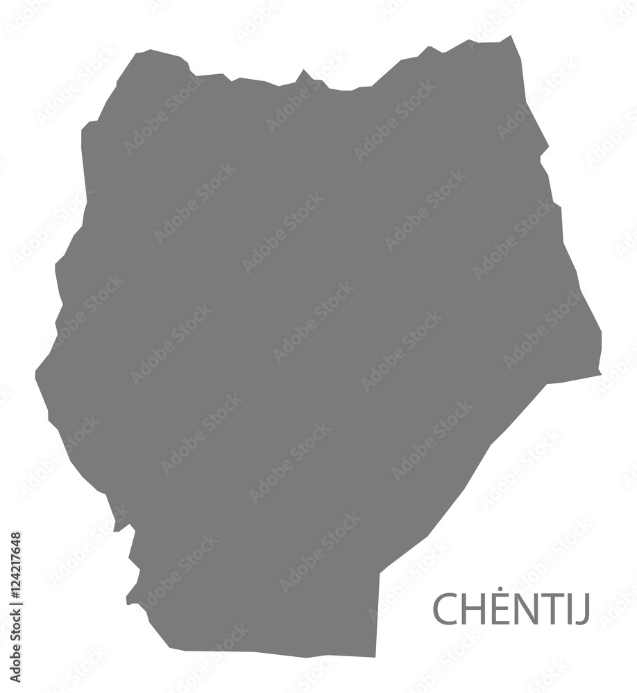 Chentij Mongolia Map grey