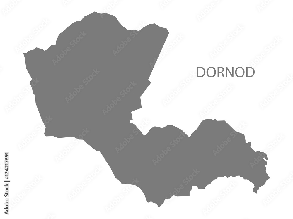Dornod Mongolia Map grey