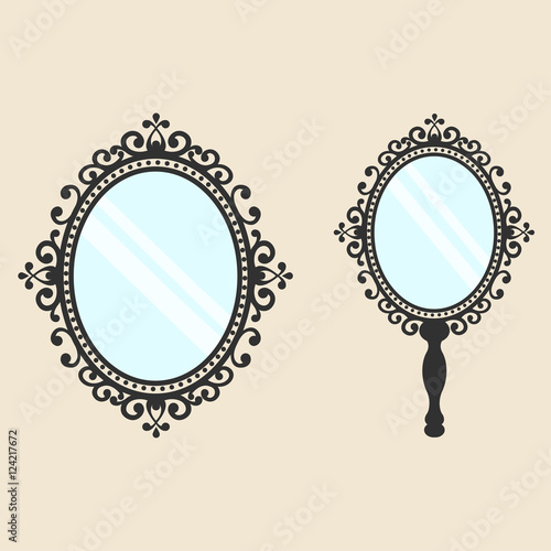 vintage mirror set on the background