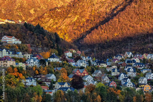 Obraz na płótnie Fall in Bergen, Norway w salonie