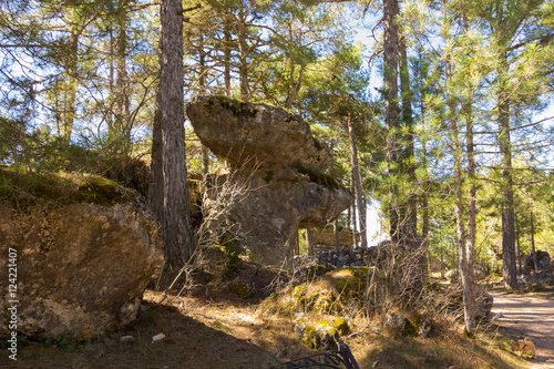 Rocks with capricious forms in the enchanted city of Cuenca, Spain