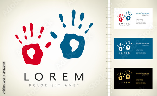 Hand prints vector logo