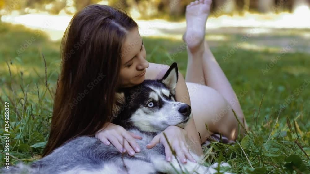nude teen and dog 