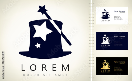 Magic wand and hat logo