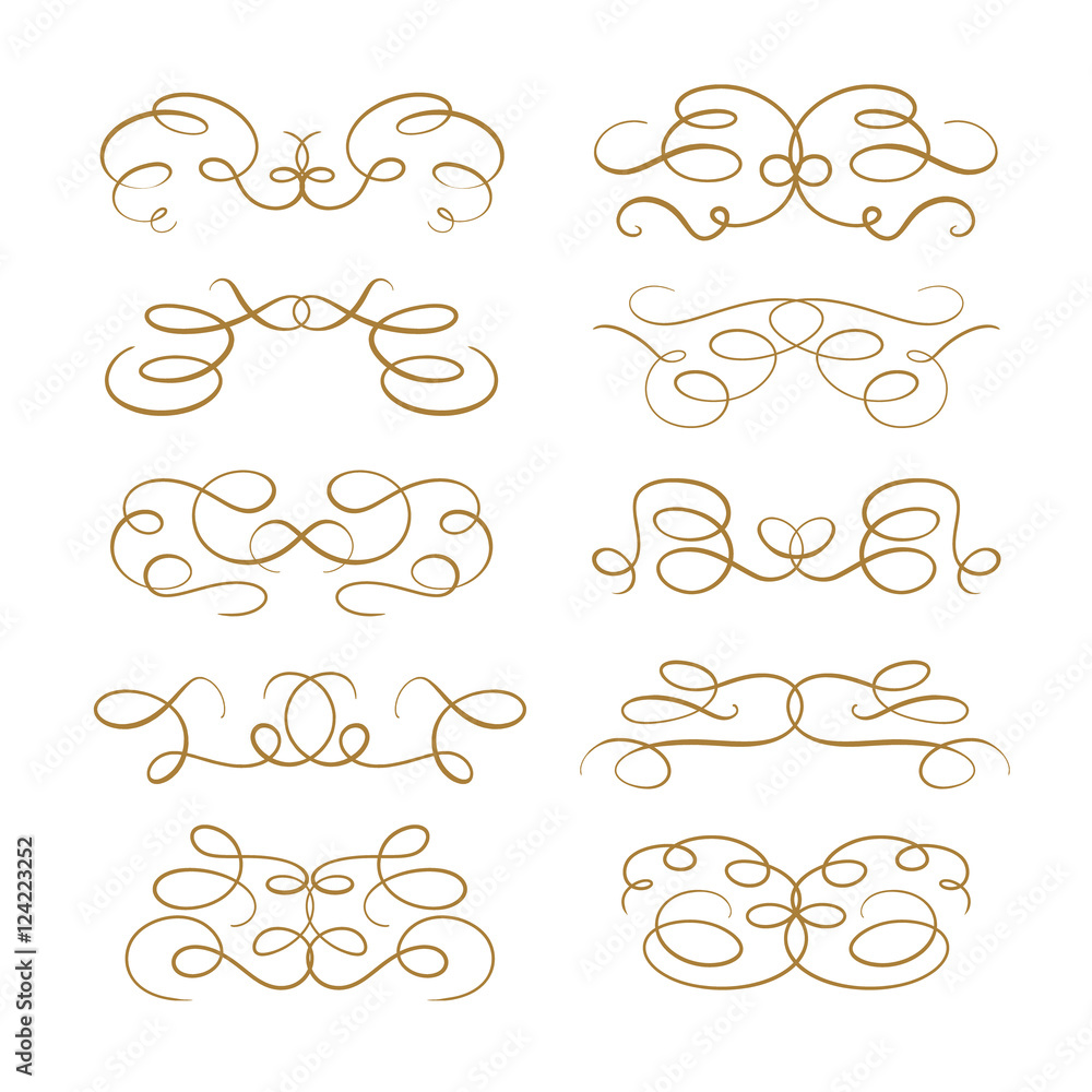 Vector calligraphy elements. Vector calligraphy elements.