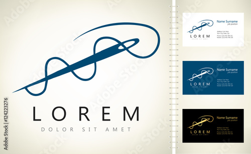 needle with thread sewing needle vector logo