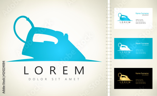 electric iron symbol. Steam iron logo vector.