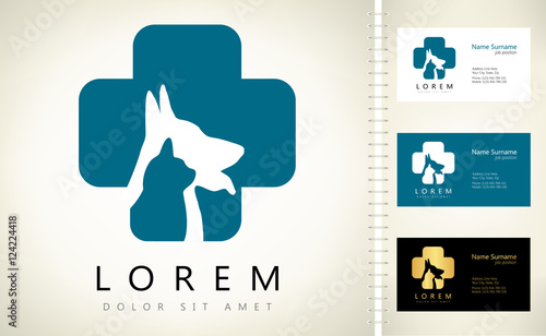 Dog and cat logo vector