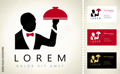 Waiter with a tray logo