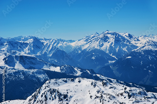 Snowy slopes in winter mountains. Skiing resorts © Dmitry Tsvetkov