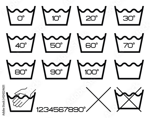 Symbols washing options,black.