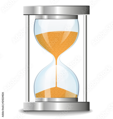 hourglass design on white background