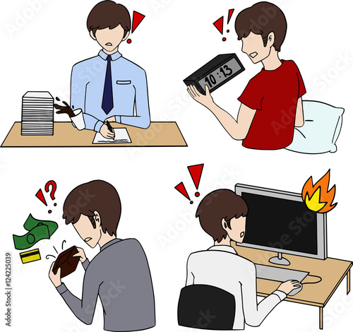 unlucky businessperson, the everyday life problem each individual faced