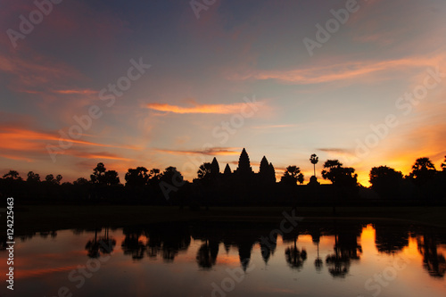 Beautiful sunrise at Angkor Wat temple © laurent dambies