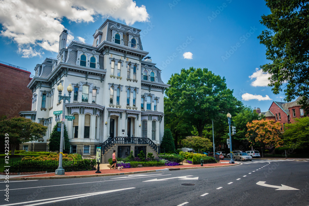 Historic house along Logan Circle, in Washington, DC.