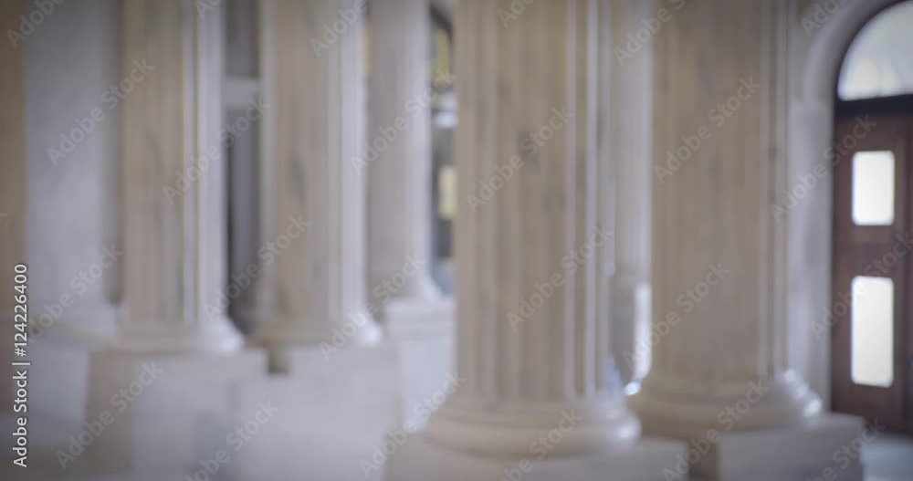 Soft focus of pillars in government building Soft focus of pillars in government building
