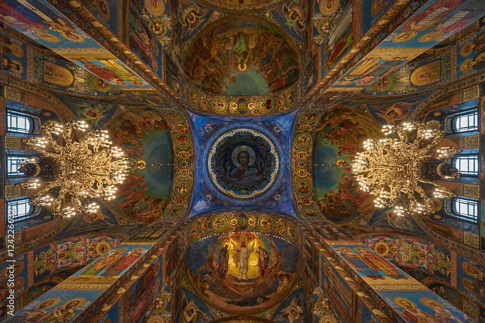 Church of the Savior on Spilled Blood in Saint Petersburg. Interior.