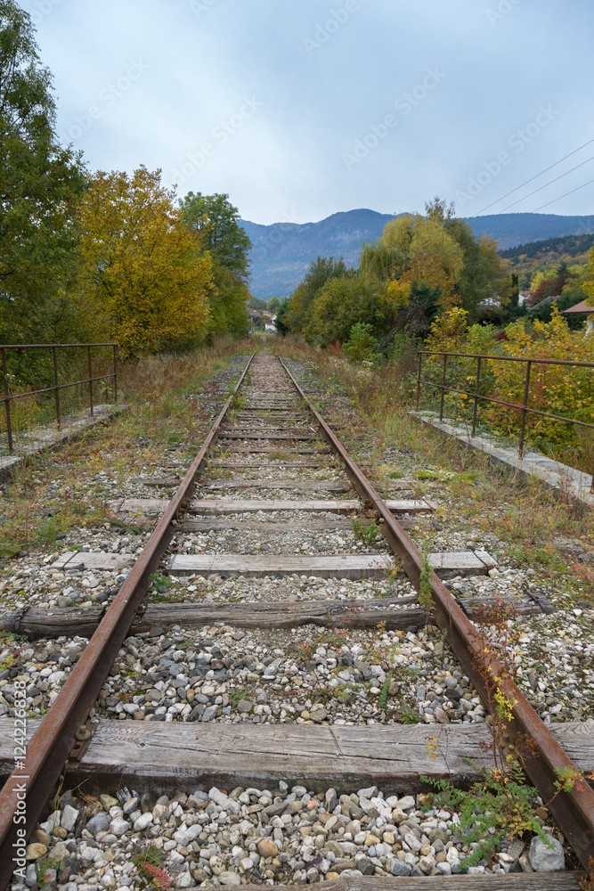 Obraz premium Railroad day without people.
