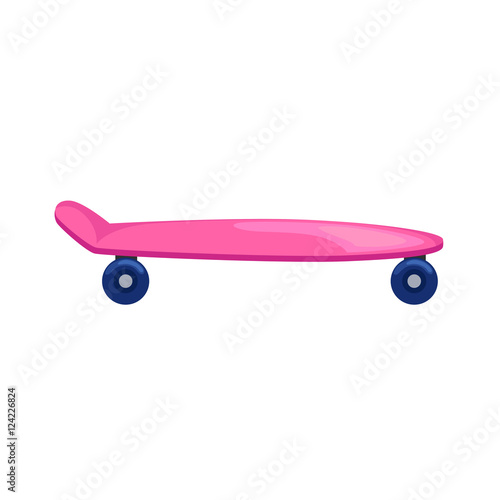 isolated skateboard with wheel for active lifestyle, extreme sport for youth activity, balance street transport vector illustration