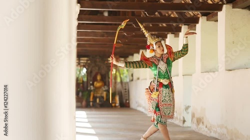Phra Ram (Rama , Ramachandra)  , Thai classical mask dance of the Ramayana Epic photo