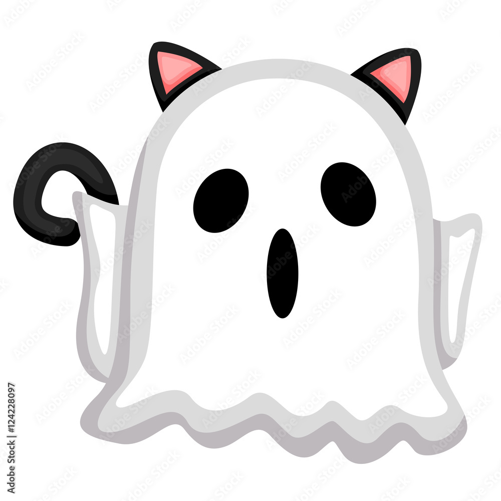 Cat in the ghost costume Cat in the ghost costume