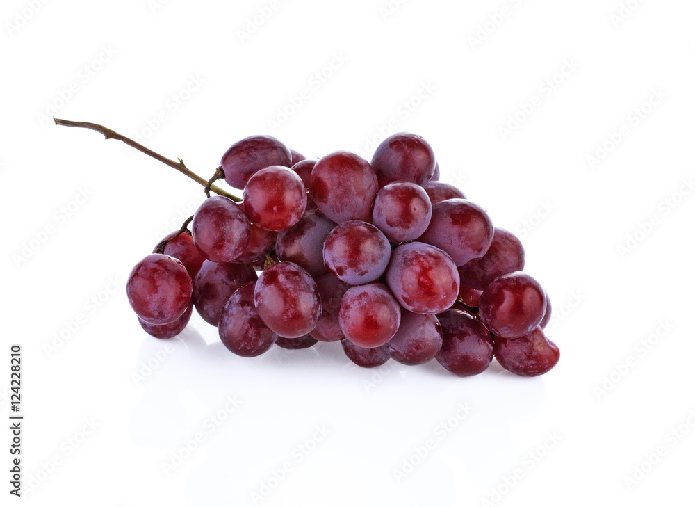 Fototapeta premium Red rose grapes bunch isolated on white background