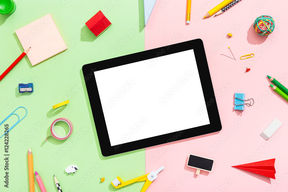 Back to school concept with copy space. Creative office desk. Back to school concept with copy space. Creative office desk.