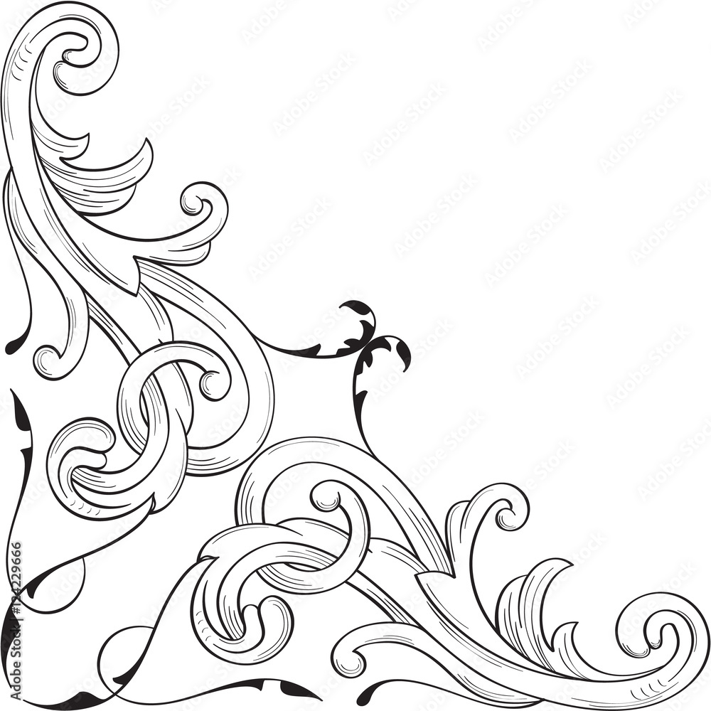 Corner element in baroque style Corner element in baroque style