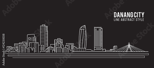 Cityscape Building Line art Vector Illustration design - Danang city photo