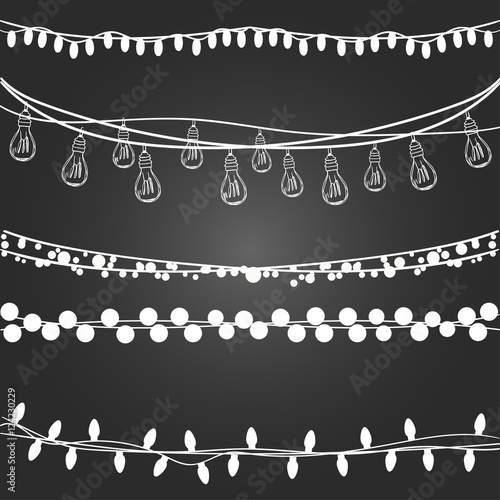 Set of festive garlands