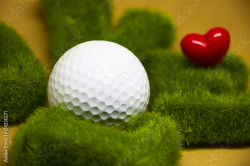 Golf ball with grass love letter idea for golf lover