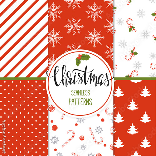 Set of six bright Christmass patterns