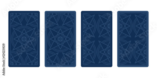 Tarot card reverse side. Classic designs. Vector illustration