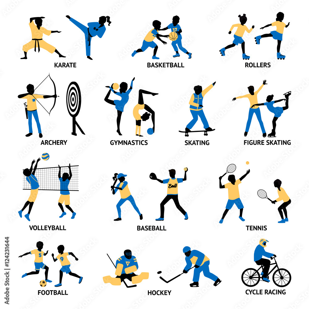 Set Of Sportsmen Silhouettes Set Of Sportsmen Silhouettes