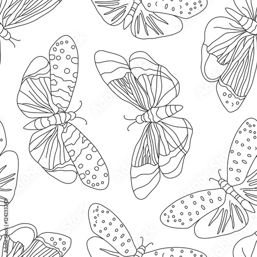 Seamless pattern with butterflies
