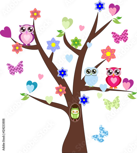 Arbol con Buhos Infantiles