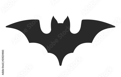 Halloween Bat Icon on White Background. Vector