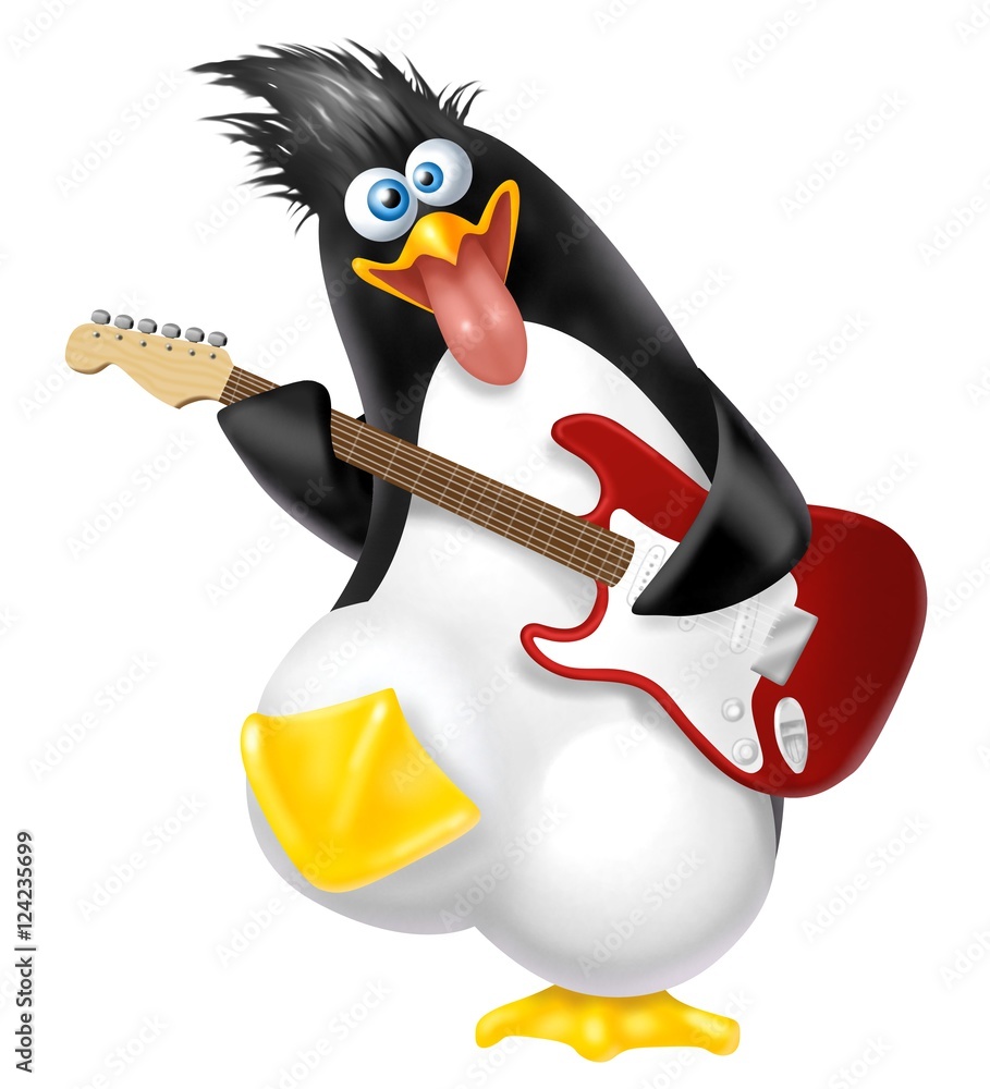 Naklejka premium Pinguino rock