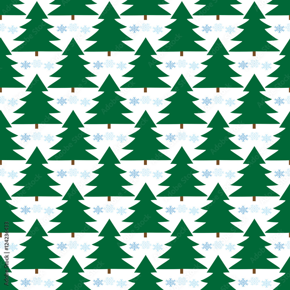 Christmas tree seamless pattern