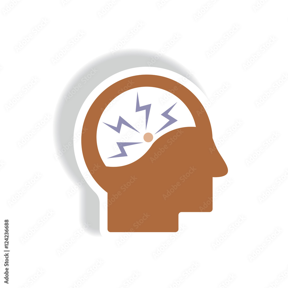 Vector paper sticker various symptoms of Malaria on the human Vector paper sticker various symptoms of Malaria on the human