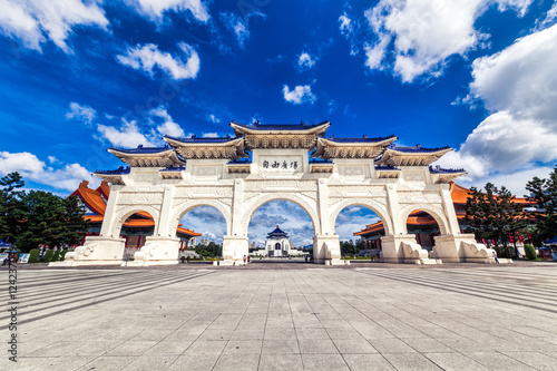 Chiang Kai-shek Memorial Hall under blue sky, Taipei, Taiwan photo