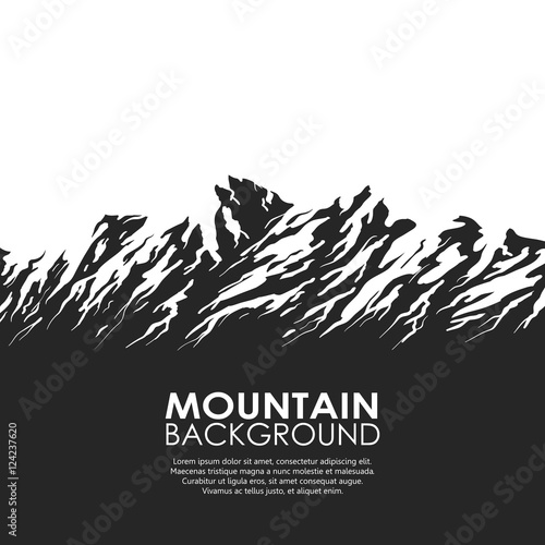 Mountain range isolated on white background