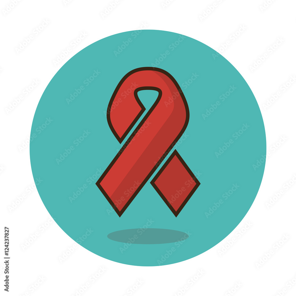Awareness ribbon flat icon. AIDS vector sign Awareness ribbon flat icon. AIDS vector sign