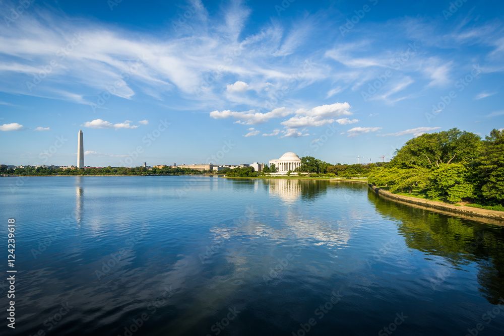 The Washington Monument, Thomas Jefferson Memorial and Tidal Bas