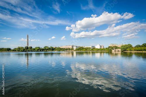 The Washington Monument and Tidal Basin, in Washington, DC. © jonbilous