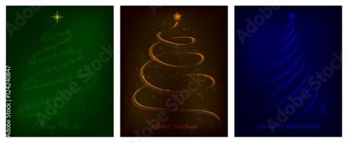 Set of three Merry Christmas cards 