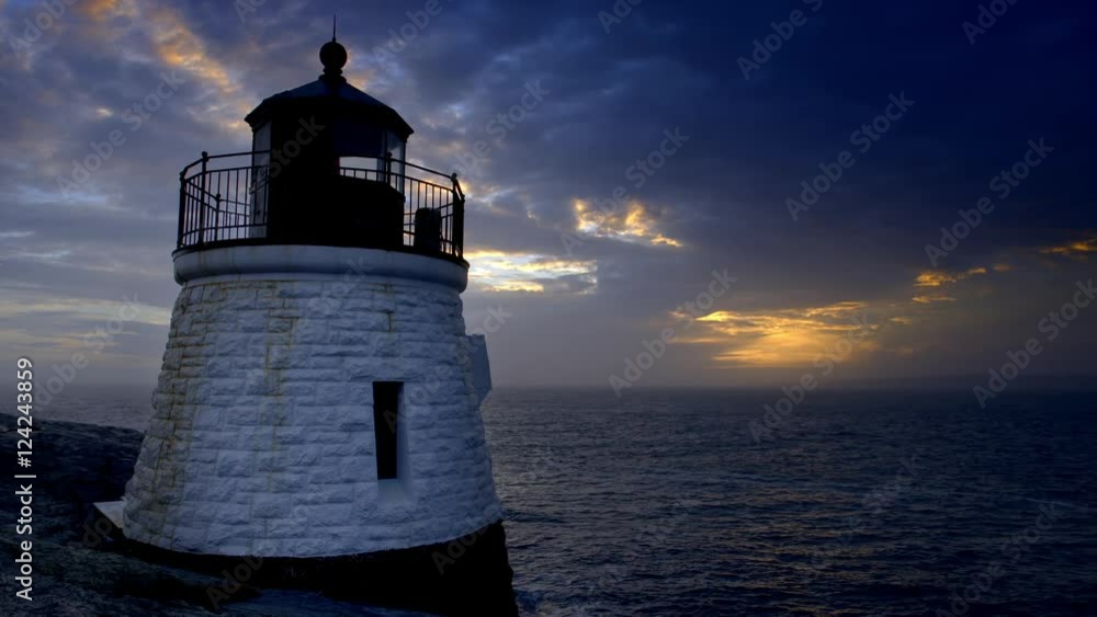 Scenic view of Castle Hill Lighthouse during sunset Scenic view of Castle Hill Lighthouse during sunset