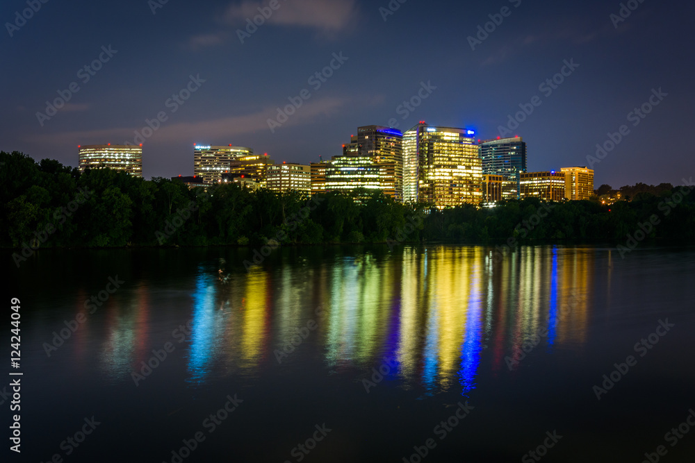 View of the Rosslyn skyline at night, seen from Georgetown, Wash