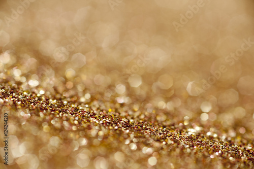 Bokeh view on gold glitter
