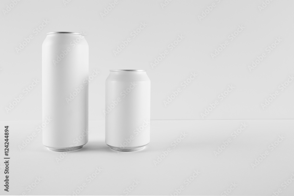 Blank Mock-up Cans on white background Blank Mock-up Cans on white background